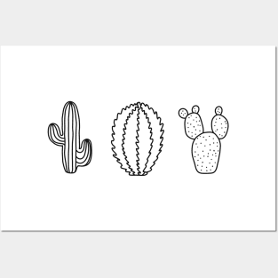 Cactus Line Drawing 3 Posters and Art